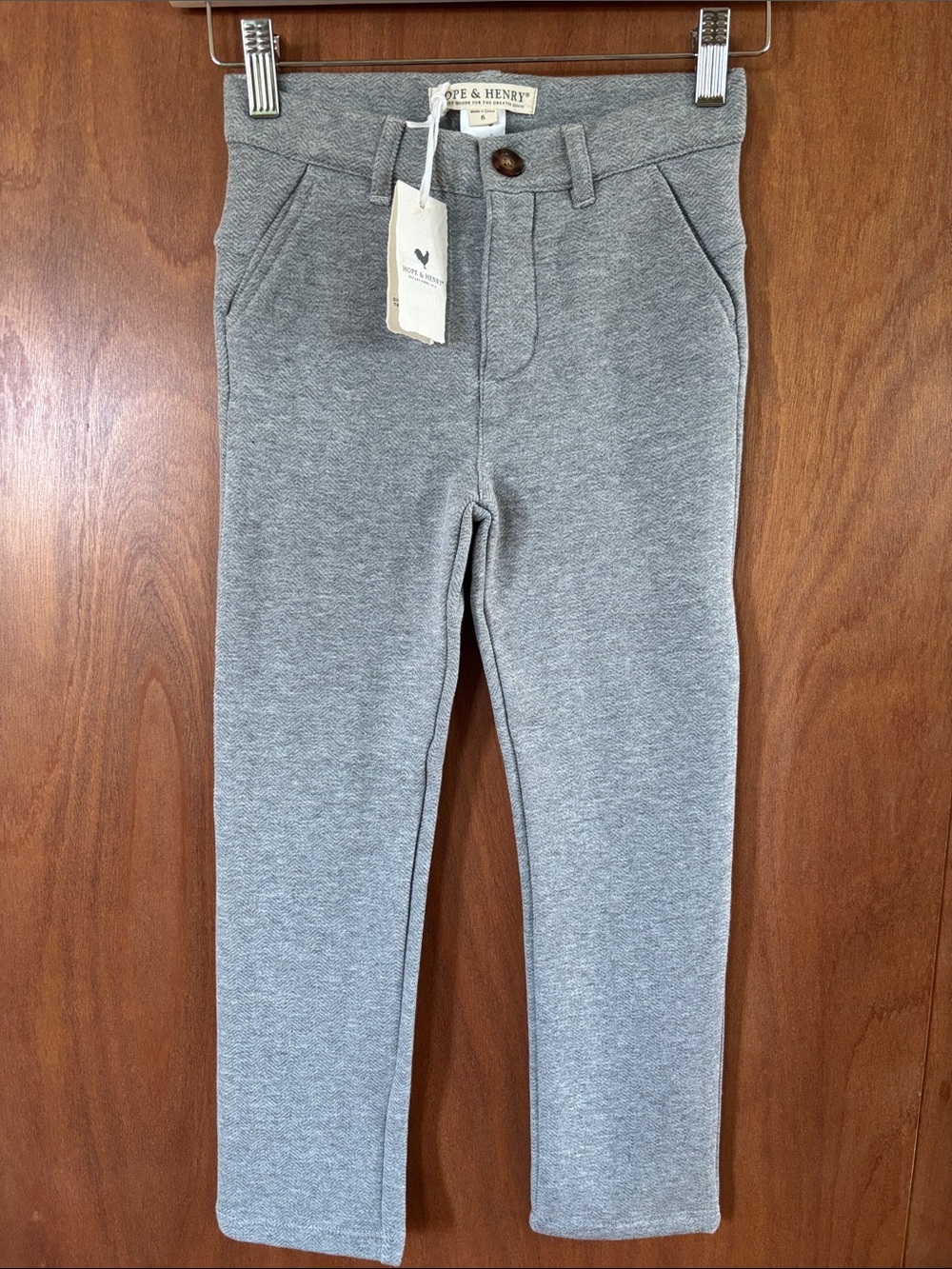 NWT Hope & Henry Kids' Gray Knit Dress Pants